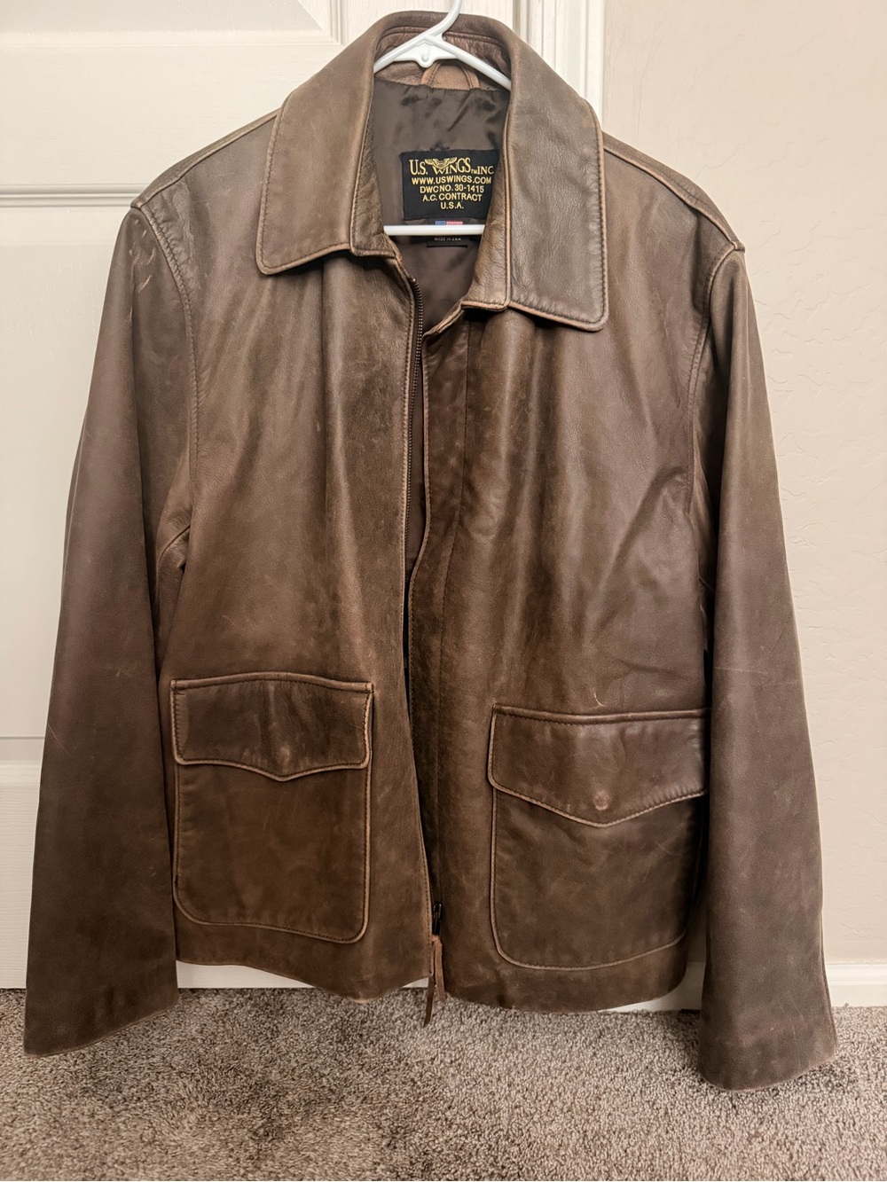 US Wings Cooper Original Vintage Cowhide Leather Indy-Style Jacket